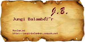 Jungi Balambér névjegykártya